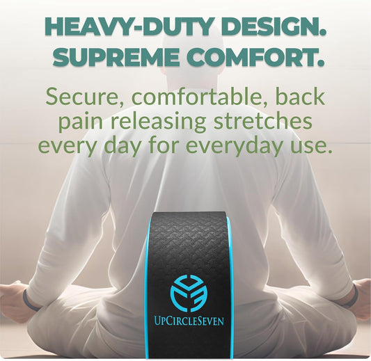 Back Roller & Yoga Wheel - Relieve Lower & Upper Back Pain & Stiffness - Therapeutically Stretch, Mobilize & Decompress Your Spine - Increase Mobility, Flexibility & Alignment